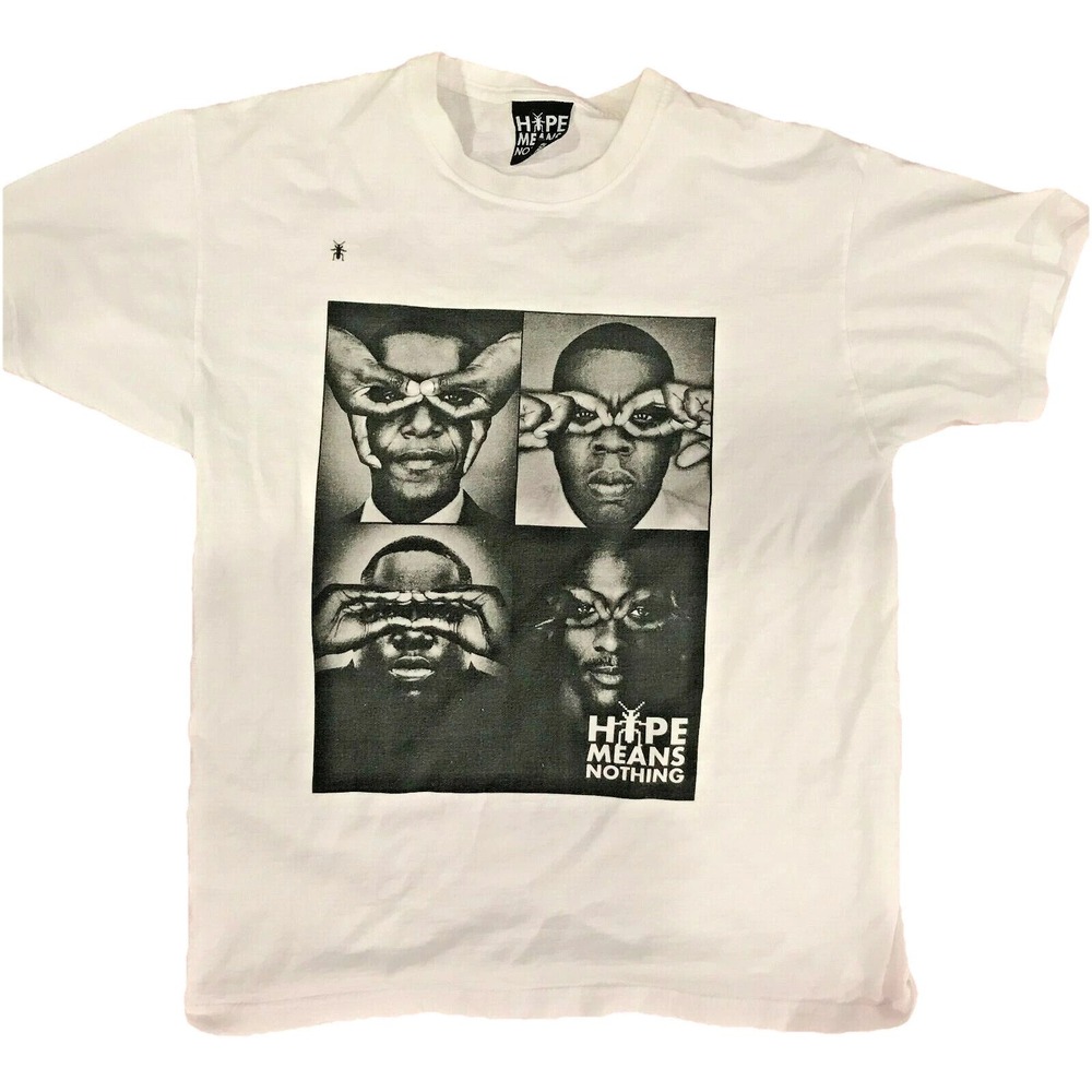 Hype Means Nothing Aviator Jordan Biggie Obama Jay Z Tee-Rare-Size XS